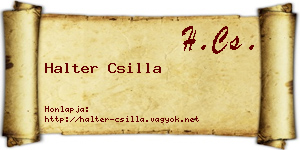 Halter Csilla névjegykártya